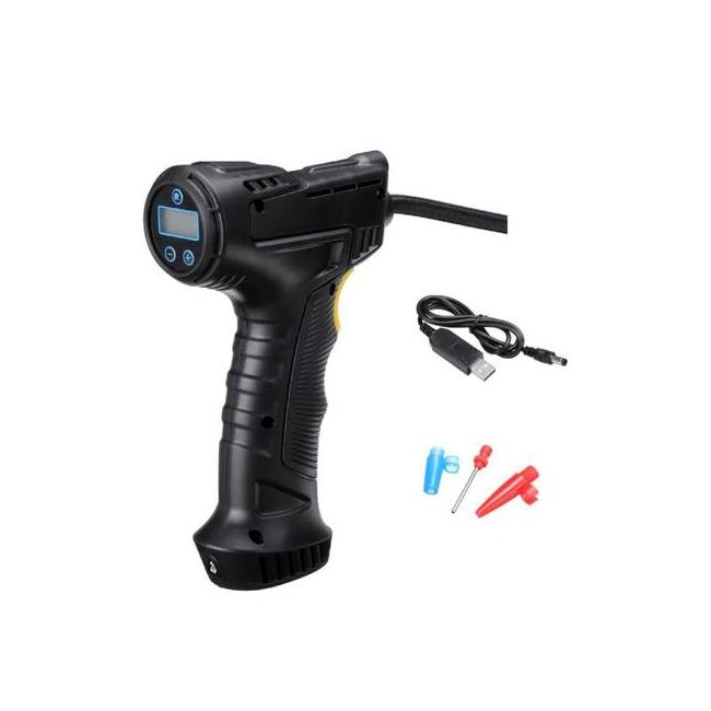 Calibrador Digital de Pneus AirPistol Sem Fio com Lanterna LED e Bicos
