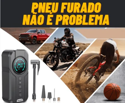 Uso do compressor inflando pneu de carro