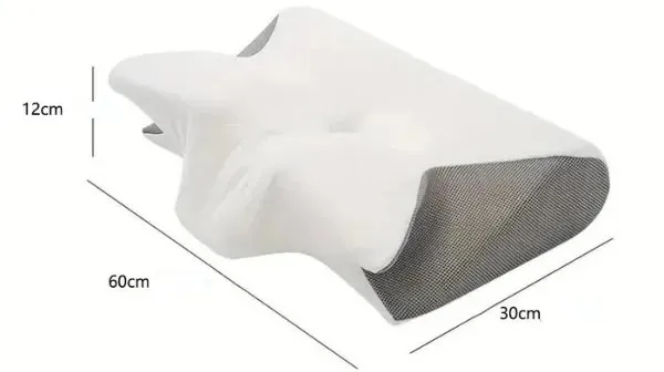 Detalhe da espuma de memória e dimensões